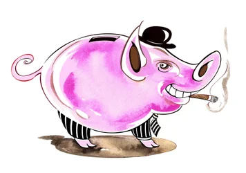 Sparschwein - allegorische Illustration der Finanzkrise